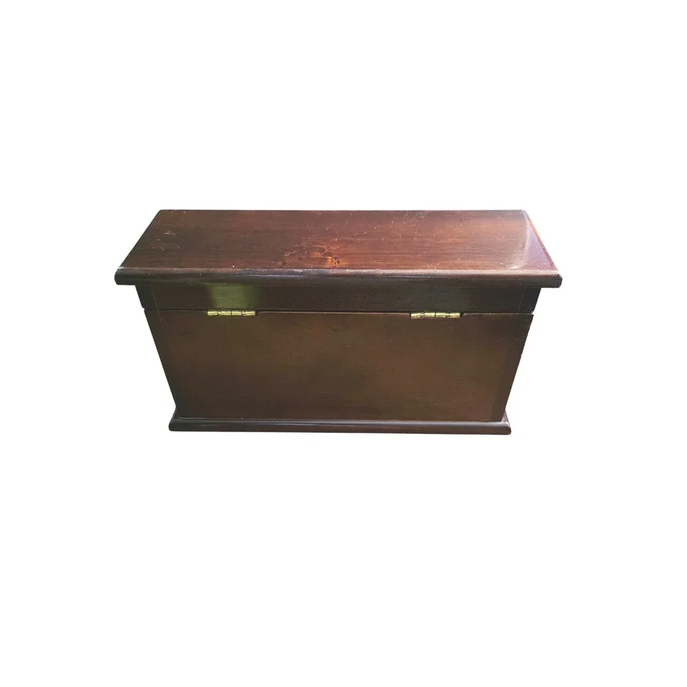 Vintage 1986 The Bombay Company Valet Jewelry Box, Dark Wood Desktop Organizer